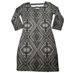 Billabong Dress Tribal Long Sleeve Black and Gray Women's‎ Medium